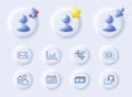 Dot plot, Add handbag and Consult line icons. For web app, printing. Vector