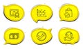Dot plot, Audit and Loyalty points icons set. Payment sign. Presentation graph, Arrow graph, Bonus bags. Vector