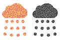 Dot Rain Cloud Mosaic Icons