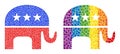 Dot Republican Elephant Composition Icon of Rainbow Circles