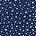 Dot seamless pattern. Repeating dots scatter pattern. Points uneven background. Repeated specks texture for design prints. Polka i
