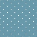 Dot seamless pattern. Repeating white small dots on blue background. Geometry repeated polka for design prints. Subtle backdrop Royalty Free Stock Photo