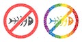 Dot Stop Toxic Waste Collage Icon of LGBT-Colored Circles