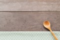 Dot textile texture, wooden swooden spoons on wood textured background