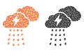 Dot Thunderstorm Clouds Mosaic Icons