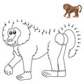 Dot to Dot Baboon Coloring Page for Kids