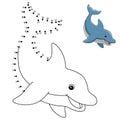 Dot to Dot Dolphin Coloring Page for Kids Royalty Free Stock Photo