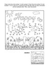 Dot-to-dot and coloring page with Easter greeting