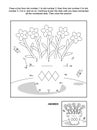 Dot-to-dot and coloring page - flower pot