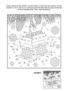 Dot-to-dot and coloring page with Santa`s mittens