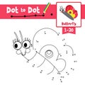 Dot to dot educational game and Coloring book Butterfly side view animal cartoon character vector illustration