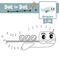 Dot to dot educational game and Coloring book Aeroplane cartoon character side view vector illustration