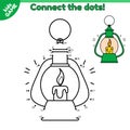 Game Connect the dots and draw Christmas lantern Royalty Free Stock Photo
