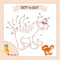 Dot to dot Game. Red Cat. Connect the dots by numbers to draw the animal. Education Game and Coloring Page with cartoon cat Royalty Free Stock Photo