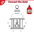 Game Connect the dots and draw Christmas lantern Royalty Free Stock Photo