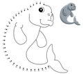 Dot to Dot Dugong Animal Coloring Page for Kids