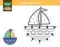 Dot to dot game for kids. Connect the dots and draw a cute ship