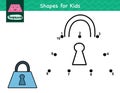 Dot to dot game for kids. Connect the dots and draw a locked padlock