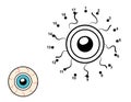 Dot to dot game for kids. Connect the dots and draw a spooky eyeball