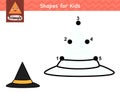 Dot to dot game for kids. Connect the dots and draw a witch hat Royalty Free Stock Photo
