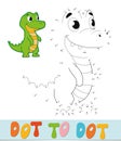 Dot to dot puzzle. Connect dots game. crocodile vector illustration