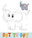 Dot to dot puzzle. Connect dots game. elephant vector illustration