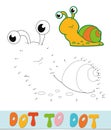 Dot to dot puzzle. Connect dots game. snail vector illustration Royalty Free Stock Photo