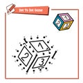 Dot to dot puzzle with doodle number cube