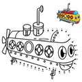 Dot to Dot Submarine Vehicle Isolated Coloring