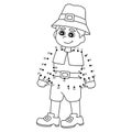 Dot to Dot Thanksgiving Pilgrim Boy Coloring Page Royalty Free Stock Photo
