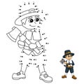 Dot to Dot Thanksgiving Pilgrim Boy Coloring Page Royalty Free Stock Photo