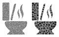 Spheric Dot Toilet Smell Icon Mosaic