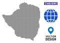 Pixelated Zimbabwe Map