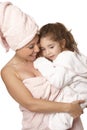Doting mother and daughter bathtime Royalty Free Stock Photo