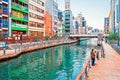 Dotonbori River in Namba, Osaka, Kansai, Japan Royalty Free Stock Photo