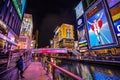 Dotonboti street in Namba is the best sightseeing attraction and famous place in Osaka Royalty Free Stock Photo