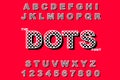 Dots alphabet. Vector of modern bold font.