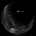 The dots of an array form abstract spherical shapes.