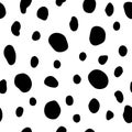 Dots blobs texture seamless pattern with swatches