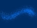 The dots are connected by lines in the form of a wave. Abstract illustration on the topic of large data, chemistry