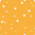 Dotted seamless pattern. White Polka Dot on orange background Background. Vector illustration. Monochrome minimalist graphic Royalty Free Stock Photo