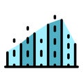 Dots and lines columns icon color outline vector Royalty Free Stock Photo