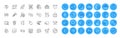 Dots message, Delivery and Bitcoin atm line icons pack. For web app. Color icon buttons. Vector