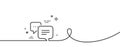 Dots message line icon. Chat comment sign. Speech bubble. Continuous line with curl. Vector Royalty Free Stock Photo