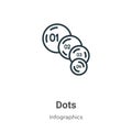 Dots outline vector icon. Thin line black dots icon, flat vector simple element illustration from editable infographics concept Royalty Free Stock Photo