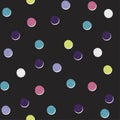 Dots print seamless vector pattern for girls. Neon girlish dots print, dots simple glitter background