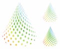 Dotted abstract cone Mosaic Icon of Ragged Items