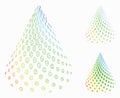 Dotted Abstract Cone Vector Mesh Wire Frame Model and Triangle Mosaic Icon