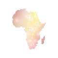 Dotted Africa Map. Geometric graphic background communication. Big data complex with compounds. Digital data Royalty Free Stock Photo