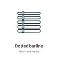 Dotted barline outline vector icon. Thin line black dotted barline icon, flat vector simple element illustration from editable